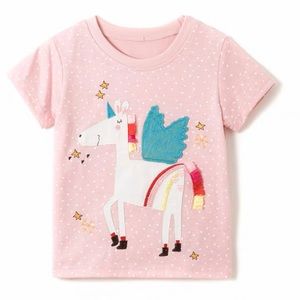 Unicorn little pony girl pink T-shirts 3t